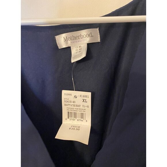 New NWT Motherhood Maternity Dress Size XL Navy Vneck Photos Flattering - Picture 3 of 3